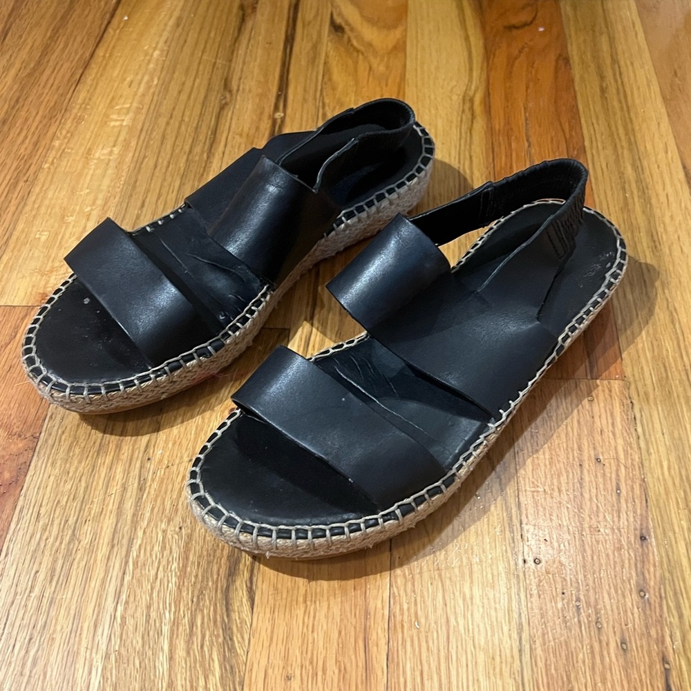 LCole Haan Black Leather Grand OS Slingback Espadrilles  (Size 7.5)